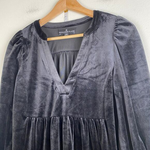 Tuckernuck Velvet Kenzo Dress Size S Black Preppy Holidays Party Pomander Place - Picture 9 of 14